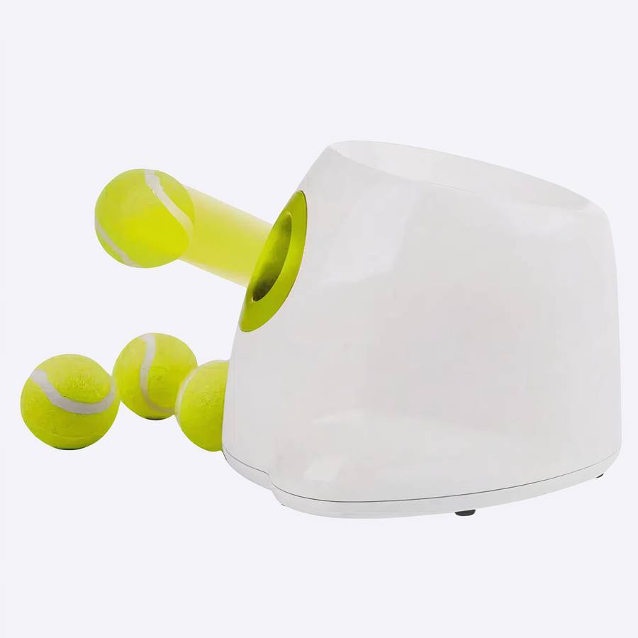 Mini lanceur de balle tennis pour chien Mini lanceur de balle tennis pour chien Accessoire chien Jouets pour chien couleur: Blanc