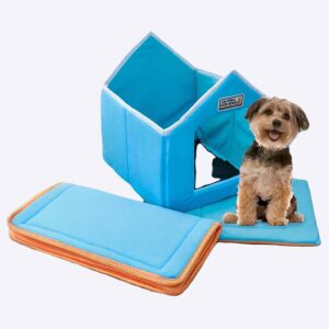 Niche mignon en forme de maison pour chien Couchage chien Lit pour chien couleur: Bleu|Marron|Rose