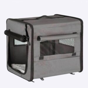 Niche portable avec tapis Transport chien Caisse transport chien couleur: Gris