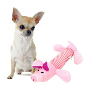 Peluche en cochon pour chien Accessoire chien Doudou pour chien couleur: Rose
