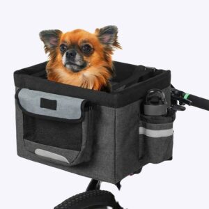 Porte-vélos pour chiens Panier vélo chien Transport chien couleur: Gris