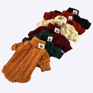 Pull à col roulé pour chien Pull pour chien Vêtement chien couleur: Beige|Grenat|Marron|Noir|Orange|Vert
