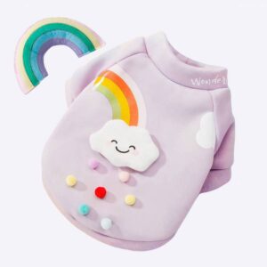 Pull imprimé arc-en-ciel pour chien Vêtement chien couleur: Violet