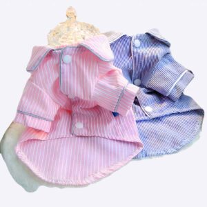 Pyjama rayé pour chiens Vêtement chien couleur: Bleu|Rose