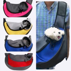 Sac à bandoulière avec poche pour chien Porte-chien Transport chien couleur: Bleu|Bleu ciel|Jaune|Rose|Rouge|Vert|Violet