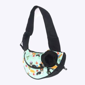 Sac à bandoulière de transport pour petit chien Sac à dos pour chien Transport chien couleur: Bleu|Jaune