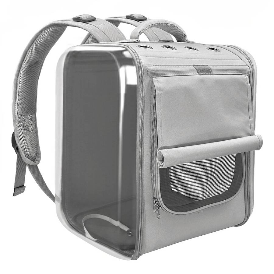 Sac à dos de portage pour chien Sac à dos pour chien Transport chien couleur: Gris|Rose