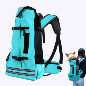 Sac à dos de transport avec large bandoulière pour chien Porte-chien Sac à dos pour chien Transport chien couleur: Noir|Vert