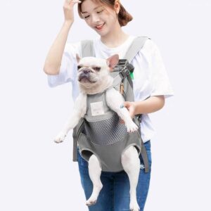 Sac à dos dorsal et frontal pour chien Sac à dos pour chien Transport chien couleur: Bleu|Gris|Vert