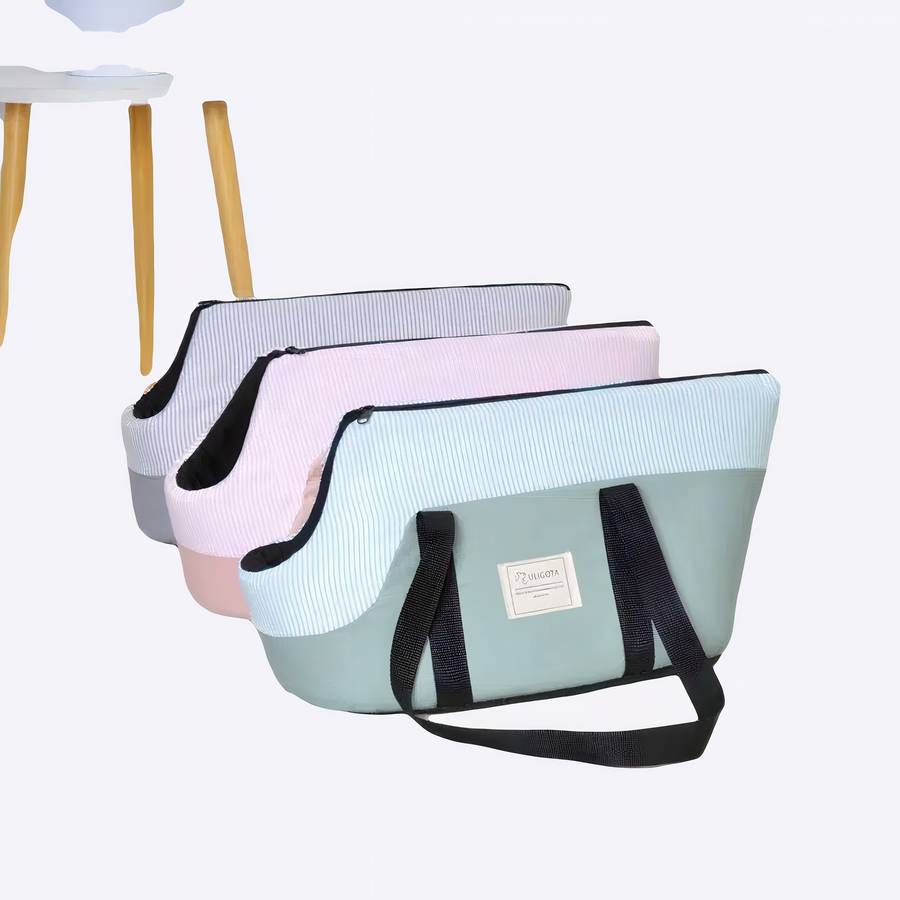 Sac de transport à rayure pour chien Sac de transport à rayure pour chien Sac à dos pour chien Transport chien couleur: Gris|Rose|Vert
