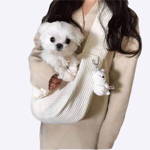 Sac de transport bandoulière pour chien Porte-chien Sac à dos pour chien Transport chien couleur: Blanc