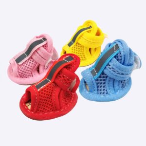 Sandale en maille pour chien Chaussure pour chien Vêtement chien couleur: Bleu|Jaune|Rose|Rouge