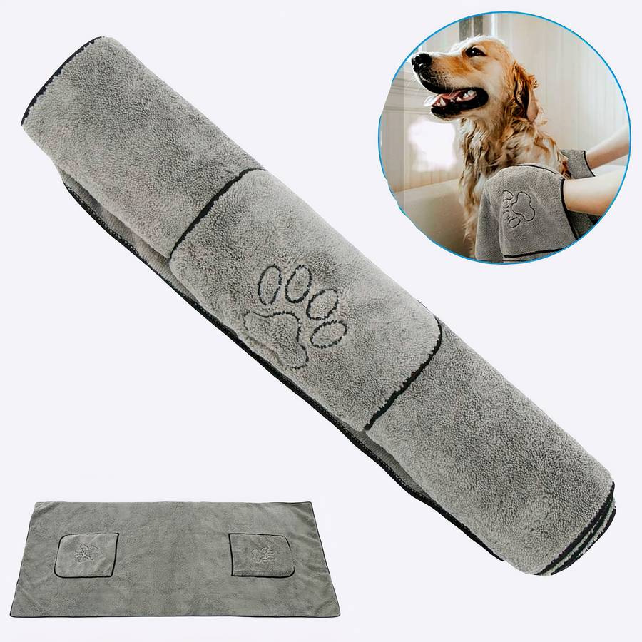 Serviette de bain pour chien - Serviette pour chien en microfibre