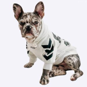 Sweat à capuche à la mode pour chien Manteau pour chien Vêtement chien couleur: Blanc|Noir