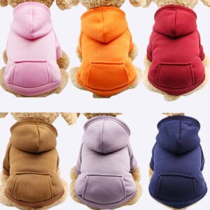 Sweat à capuche pour chien Manteau pour chien Vêtement chien couleur: Bleu|Marron|Orange|Rose|Rouge|Violet