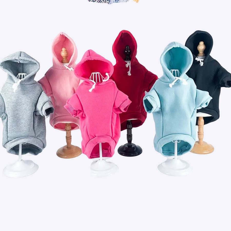 Sweat-shirt à capuche pour chien Sweat-shirt à capuche pour chien Manteau pour chien Vêtement chien couleur: Bleu|Gris|Noir|Rose|Rose vif|Rouge