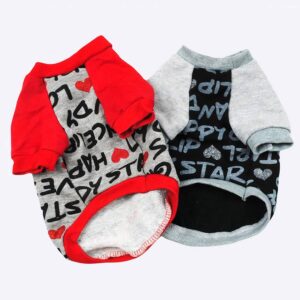 Sweat-shirt avec imprimé de lettres pour chien Vêtement chien couleur: Gris|Rouge