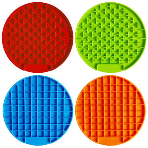 Tapis d’alimentation en silicone pour chiens Accessoire chien Gamelle chien couleur: Bleu|Orange|Rouge|Vert