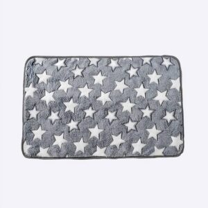 Tapis en flanelle à motif d’étoiles pour chien Couchage chien Couverture chien couleur: Blanc|Rose