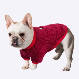 Veste d’hiver douillette pour chien Manteau pour chien Vêtement chien couleur: Bleu|Marron|Rose|Rouge