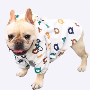 Veste imperméable à imprimée ours pour chien Manteau pour chien Vêtement chien couleur: Blanc