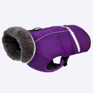 Vestes d’hiver réfléchissantes pour chiens Manteau pour chien Vêtement chien Taille: M Couleur: Violet