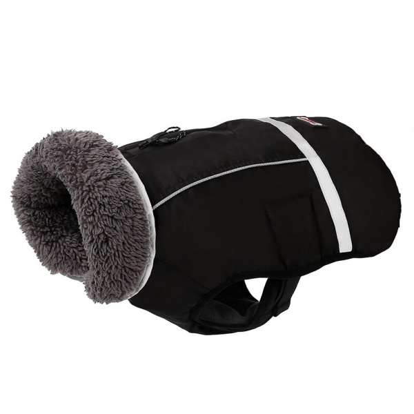 Vestes d’hiver réfléchissantes pour chiens Manteau pour chien Vêtement chien Taille: XL Couleur: Noir