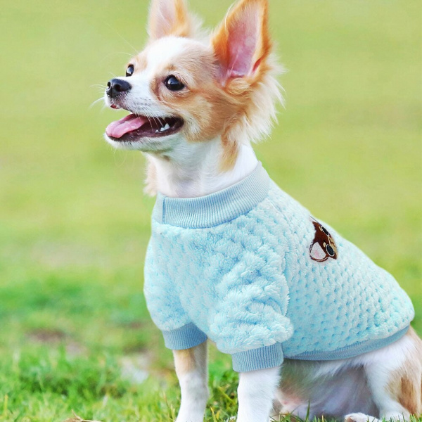Vêtements d’hiver chauds pour chiens Pull pour chien Vêtement chien couleur: Bleu|Rose