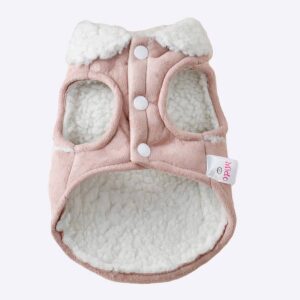 Vêtements d’hiver en daim pour chien Manteau pour chien Vêtement chien couleur: Marron|Rose