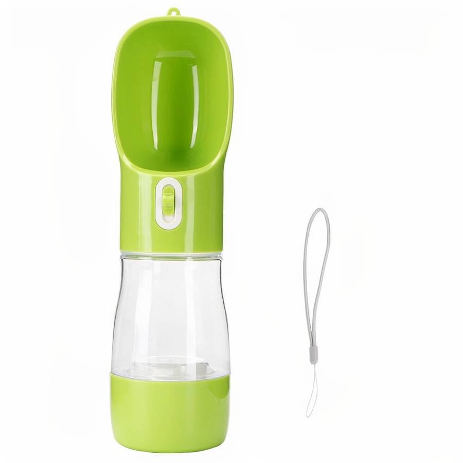Bouteille 2 en 1 portable pour chien Accessoire chien Gourde pour chien Couleur: Vert