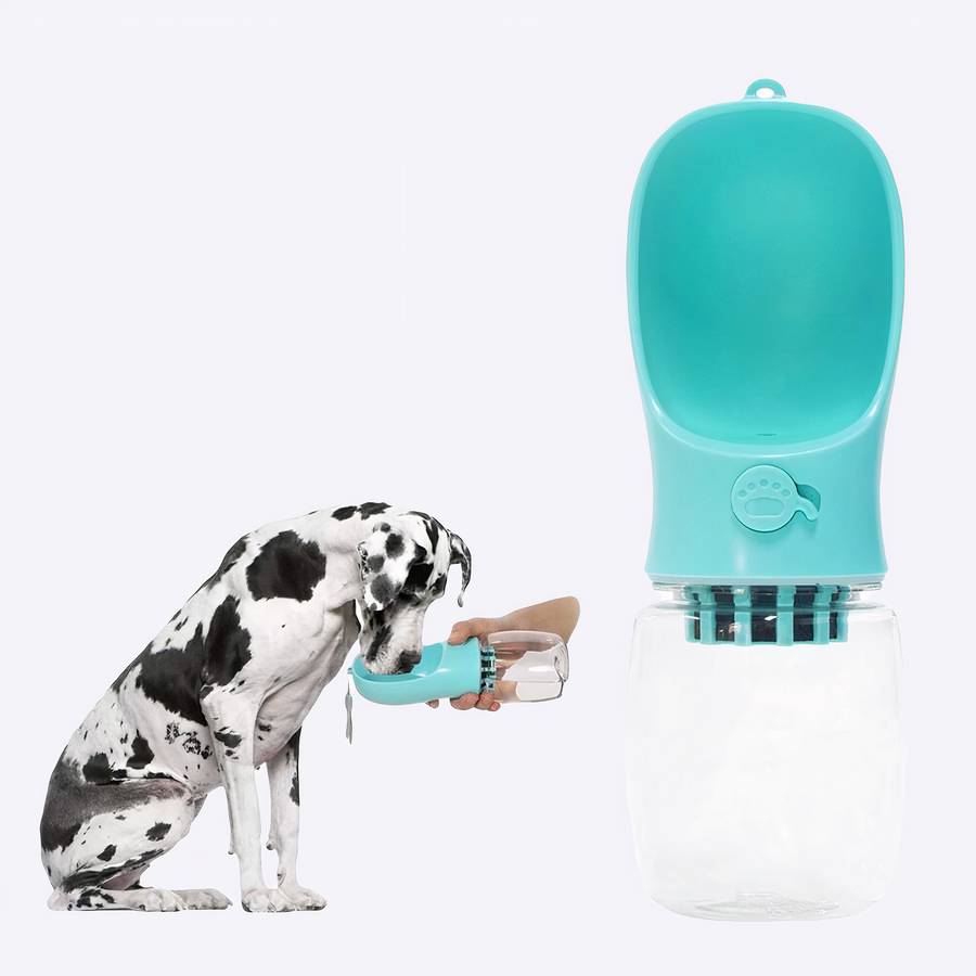 Bouteille d’eau à large bec pour chien Bouteille d’eau à large bec pour chien Accessoire chien Gourde pour chien couleur: Bleu|Rose