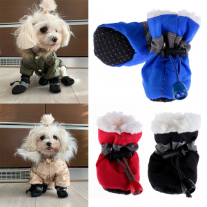 Chaussettes rembourrées 4 pièces pour chien Chaussette pour chien Vêtement chien a7796c561c033735a2eb6c: Bleu|Noir|Rouge