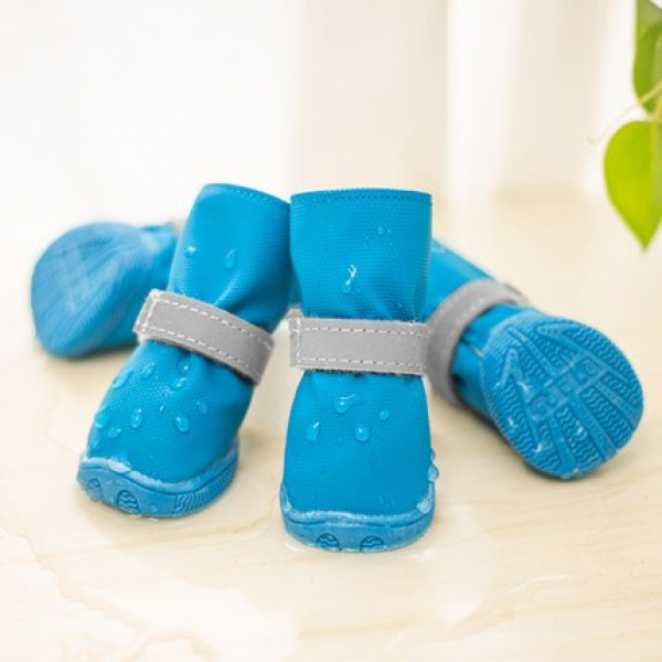Chaussure imperméable pour chien Chaussure pour chien Vêtement chien Taille: 2 Couleur: Bleu