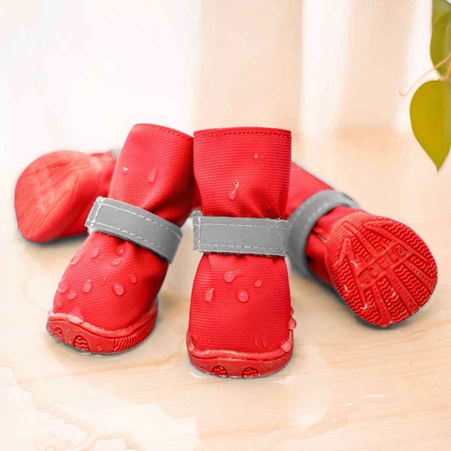 Chaussure imperméable pour chien Chaussure imperméable pour chien Chaussure pour chien Vêtement chien Taille: 3 Couleur: Rouge