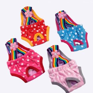 Culotte lavable à pois pour chien Vêtement chien couleur: Bleu|Rose|Rose clair|Rouge