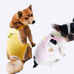Culotte lavable en coton pour chien Vêtement chien couleur: Jaune|Rose
