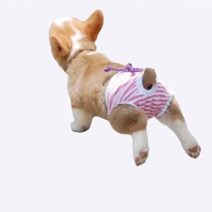 Culotte réutilisable pour chiens Vêtement chien couleur: Bleu|Rose