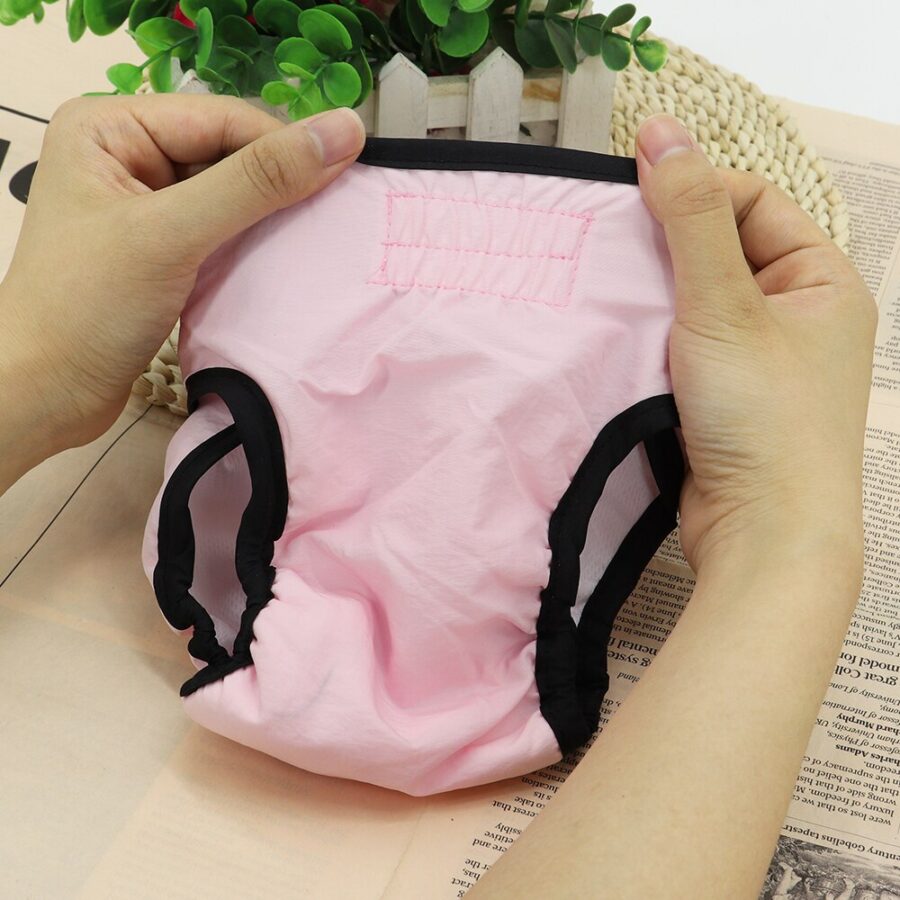 Culotte short pour chien, couche-culotte physiologique pour animaux de compagnie chiens Vêtement chien Culotte Pour Chien couleur: Gris|Rose