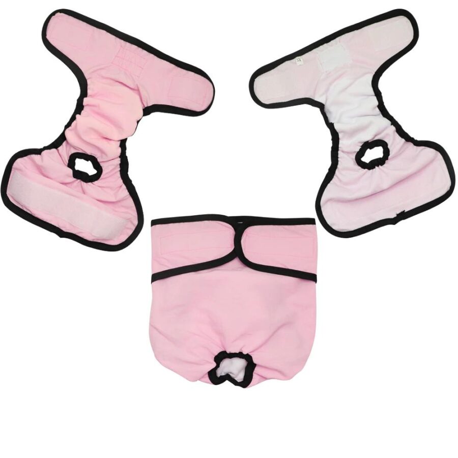 Culotte short pour chien, couche-culotte physiologique pour animaux de compagnie chiens Vêtement chien Culotte Pour Chien couleur: Gris|Rose