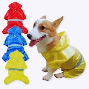 Combinaison à capuche pour chien Manteau pour chien Vêtement chien couleur: Bleu|Jaune|Rouge