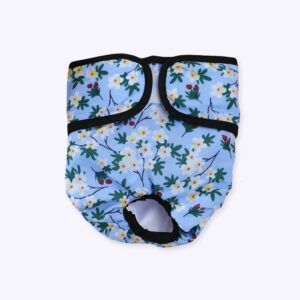 Couche-culotte, sous-vêtement physiologique lavable, imprimé dessin animé pour chien Vêtement chien Culotte Pour Chien couleur: Bleu|