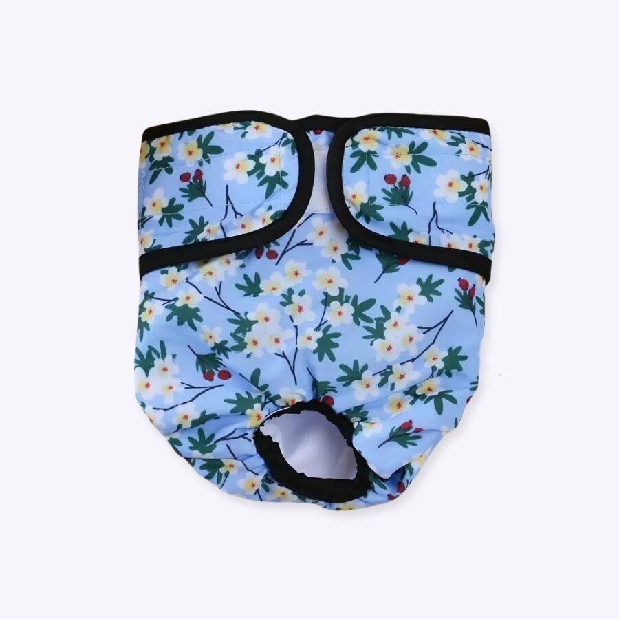 Couche-culotte, sous-vêtement physiologique lavable, imprimé dessin animé pour chien Vêtement chien Culotte Pour Chien couleur: Bleu|