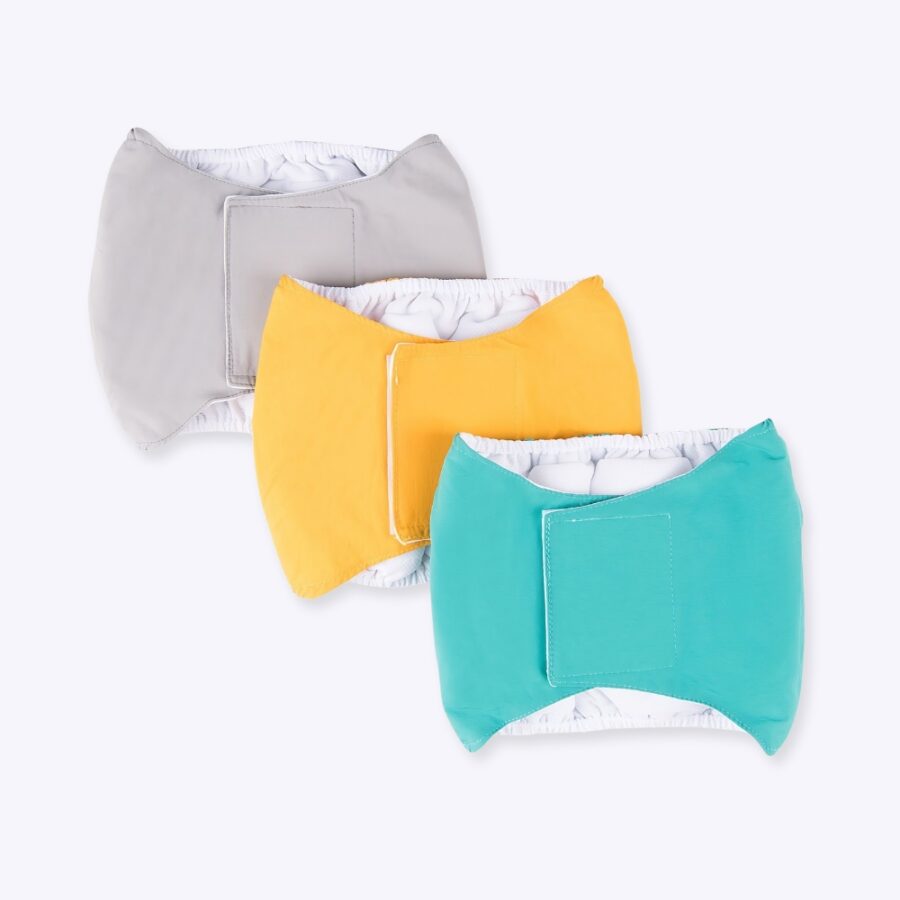 Couche-culotte physiologique pour chien, imperméable, hygiénique, lavable, sous-vêtements, grande ceinture pour chien Vêtement chien Culotte Pour Chien couleur: Café|Gris|Jaune||Vert|