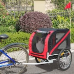 Remorque à vélo pliable pour chien Remorque vélo chien Transport chien couleur: Bleu|Orange|Rouge|Vert