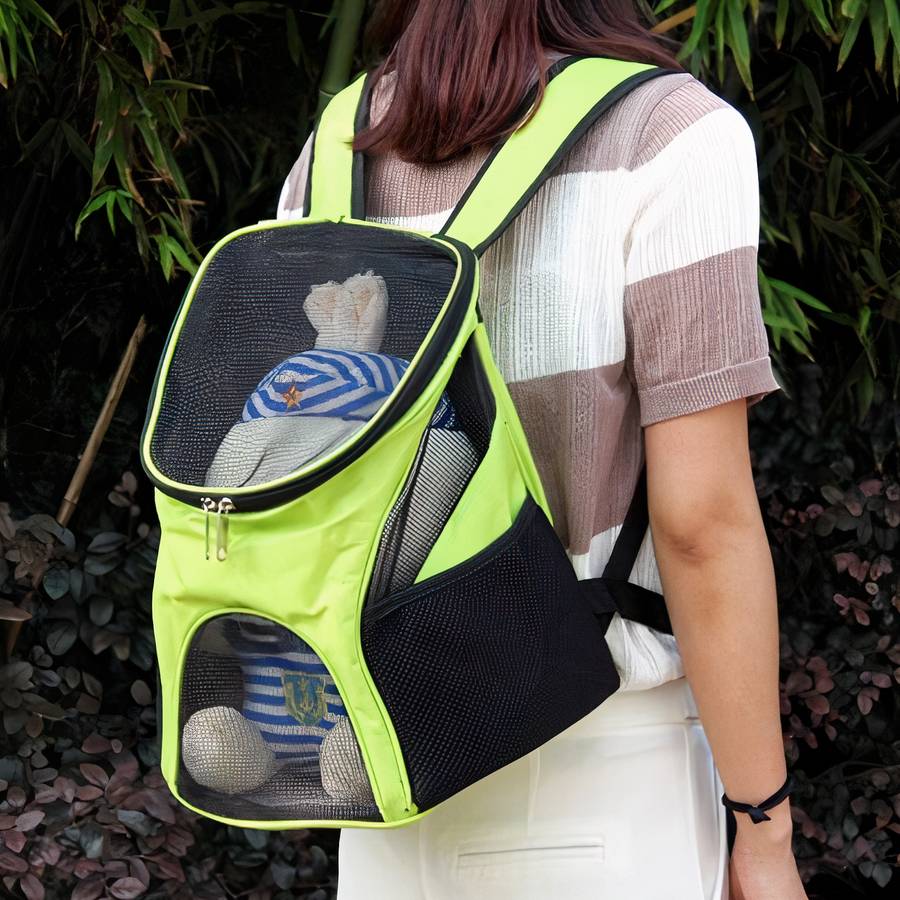 Sac de transport à bandoulière pour chien Sac à dos pour chien Transport chien Couleur: Vert
