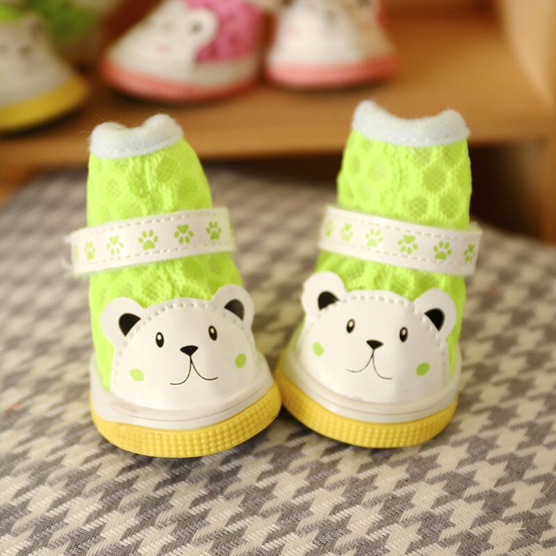 Sandales 4 pièces à motifs d’ours pour chien Chaussure pour chien Vêtement chien a7796c561c033735a2eb6c: Bleu|Rose|Vert