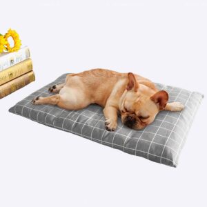 Coussin doux à carreaux pour chien Coussin pour chien Couchage chien Lit pour chien couleur: Gris|Jaune