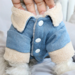 Manteau hivernal pour chien en jean Manteau pour chien Vêtement chien couleur: Bleu|Bleu marine