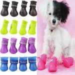 Chaussures de pluie antidérapantes en caoutchouc Chaussure pour chien Vêtement chien couleur: Bleu|Noir|Rose|Rouge|Vert