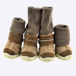 Chaussures en fourrure épaisse pour animaux de compagnie Chaussure pour chien Vêtement chien couleur: Marron|Noir|Rose